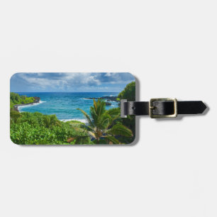 Klassiskt Blue Hawaii Tropical Island Sea Handflat Bagagebricka