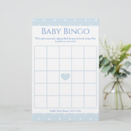 Klassiskt Blue Polka dots Boy Shower Bingo Game