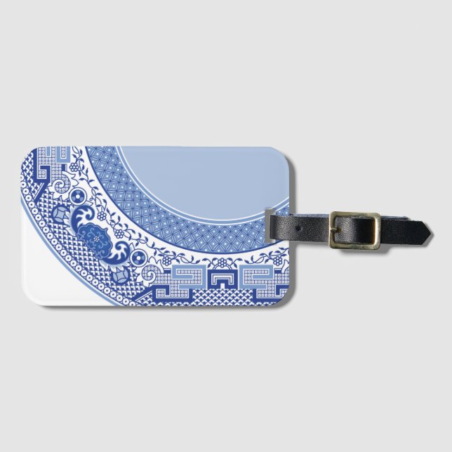 Klassiskt Blue Willow Luggage Tag Bagagebricka (Framsida horisontal)