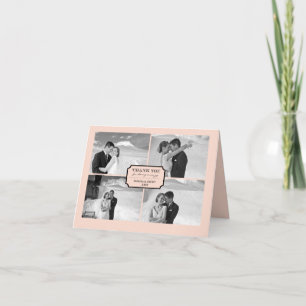Klassiskt Bok Platt 4 multifoto Elegant bröllop Tack Kort