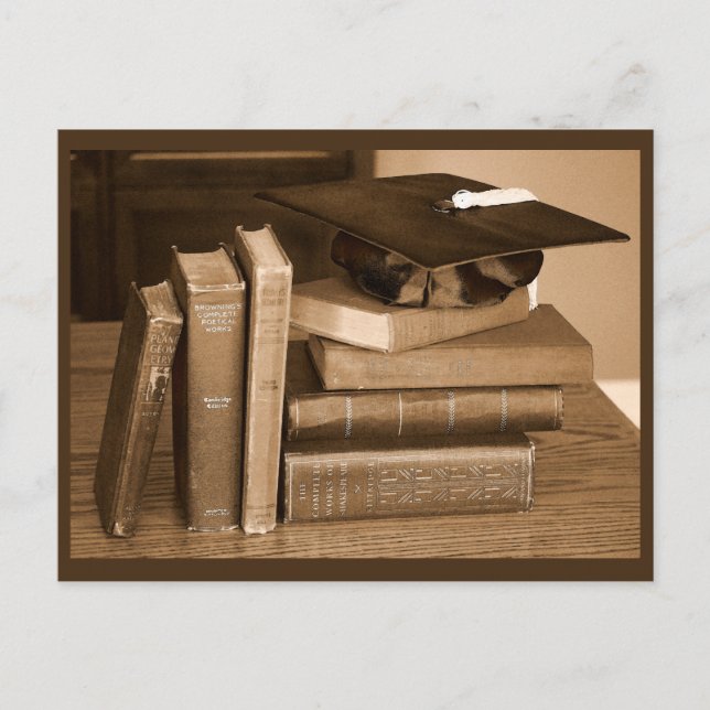 Klassiskt Bokar med Studenten Hat Vykort (Framsida)