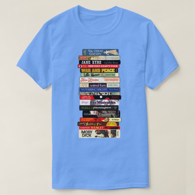 Klassiskt Bokar Stack T Shirt (Design framsida)