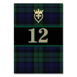 Klassiskt Bordsnummer för Black Watch Bröllop