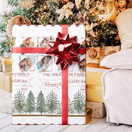 Klassiskt botaniskt foto Collage God jul Presentpapper