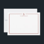 Klassiskt brevpapper med initialmonogram och röd r anteckningskort<br><div class="desc">Denna design har en tunn dubbelkant med utrymme för ett monogram och namn/text högst upp. Klicka på knappen Anpassa om du vill justera designelementen och/eller ytterligare ändra texten! Variationer av denna design, ytterligare färger samt kompletterande produkter finns tillgängliga i vår butik, zazzle.com/store/doodlelulu. Kontakta oss om du vill ha denna design...</div>