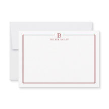 Klassiskt brevpapper med initialmonogram och röd r