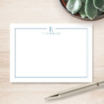 Klassiskt brevpapper med ljusblå ram från Monogram Anteckningskort<br><div class="desc">Denna design har en tunn dubbelkant med utrymme för ett monogram och namn/text högst upp. Klicka på knappen Anpassa om du vill justera designelementen och/eller ändra texten ytterligare! Variationer av denna design, ytterligare färger samt kompletterande produkter finns tillgängliga i vår butik, zazzle.com/store/doodlelulu. Kontakta oss om du vill ha denna design...</div>