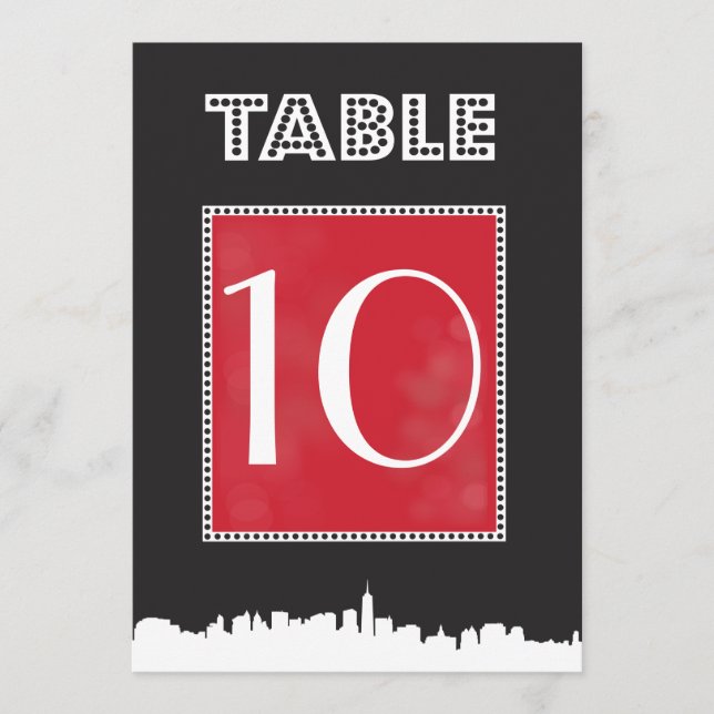 KLASSISKT BROADWAY Bat Mitzvah Bordnummer Sidositt Inbjudningar (Framsida)