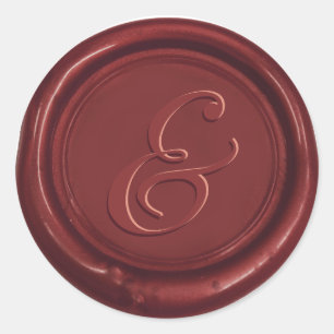 Klassiskt Bröllop Ampersand Vax Seal Runt Klistermärke