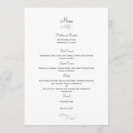 Klassiskt Bröllop-menykort - (Grått)-menykort Meny