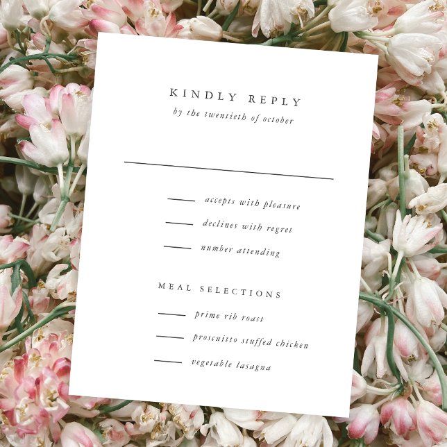 Klassiskt Bröllop OSA av enkel Elegant Inbjudningar (Skapare uppladdad)