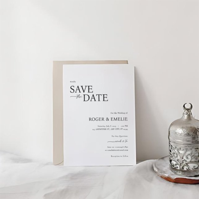 Klassiskt Bröllop spara datum-kort för skript i El Spara Datumet (Skapare uppladdad)