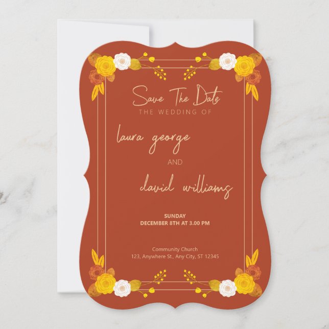 Klassiskt Bröllop-tema Spara Datumet (Framsida)