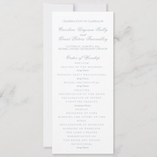 Klassiskt bröllopsprogram inbjudningar