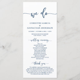 Klassiskt Bröllopsprogram-kort Program