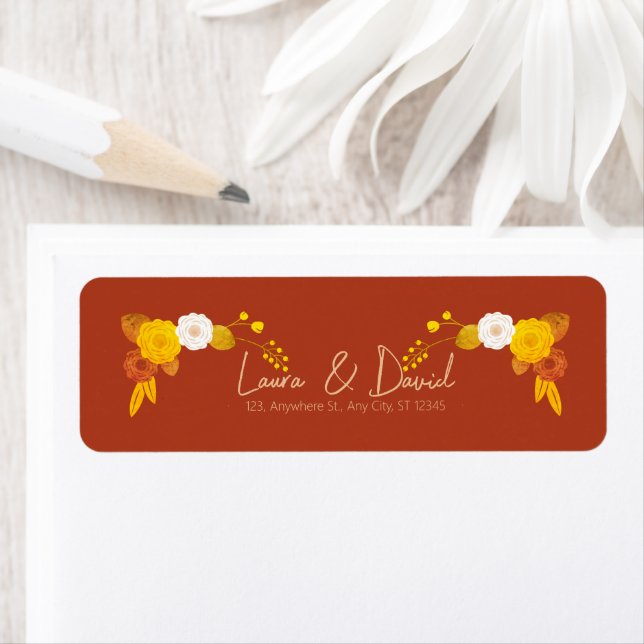 Klassiskt bröllopstema returadress etikett (Insitu)