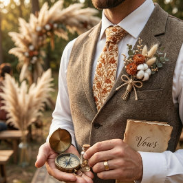 Klassiskt Brun Damasklöv Slips