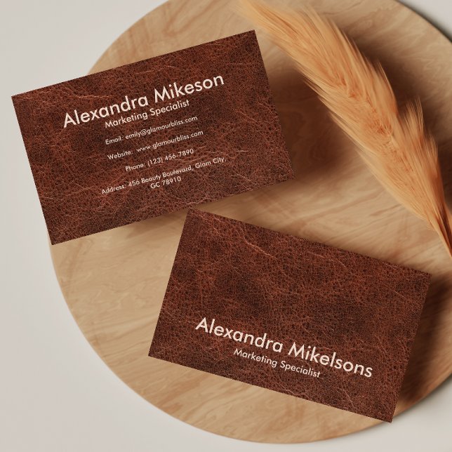 Klassiskt Brun Läder Proffs Visitkort (Skapare uppladdad)