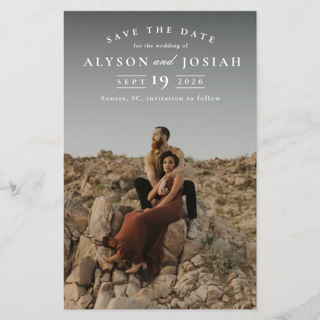Klassiskt budgetfoto Bröllop spara datum (Framsida)