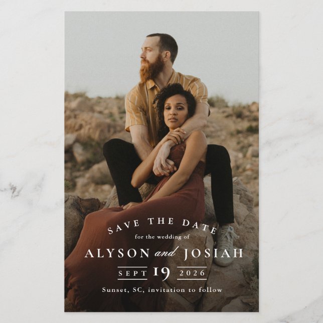 Klassiskt budgetfoto Bröllop spara datum (Framsida)
