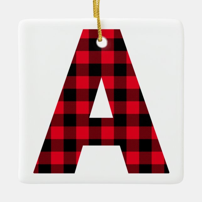 Klassiskt Buffalo Play Monogram A-foto Julgransprydnad Keramik (Framsida)