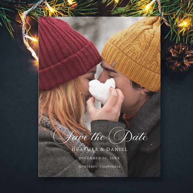 Klassiskt calligrafiskt foto Bröllop spara datum Spara Datumet (Skapare uppladdad)