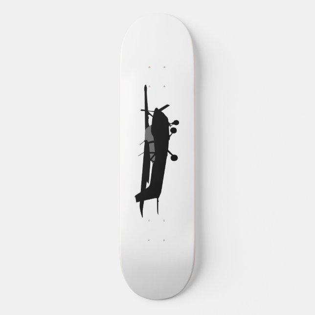 Klassiskt Cessna Black Silhouette-flyg Skateboard Bräda 19,5 Cm (Framsida)