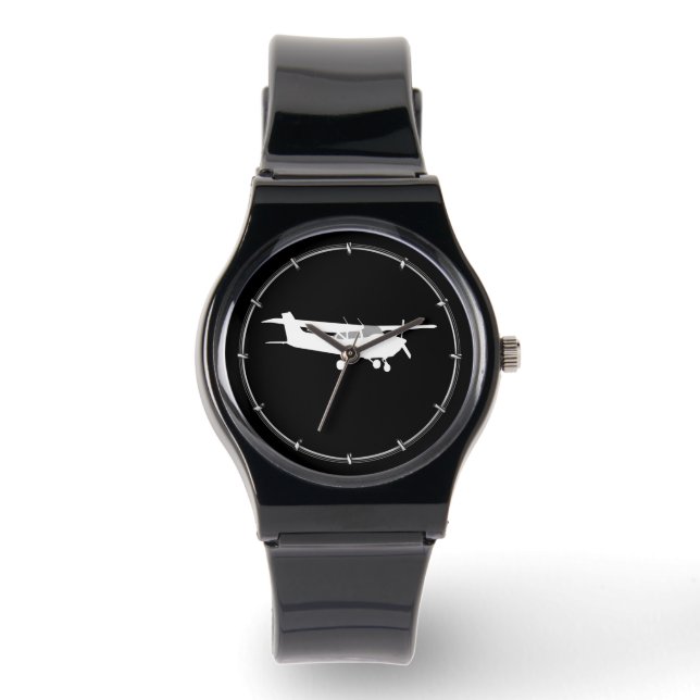 Klassiskt cessna Silhouette-flygdäck Armbandsur (Framsida)