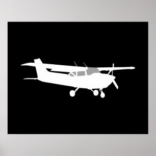 Klassiskt cessna Silhouette-flygdäck Poster