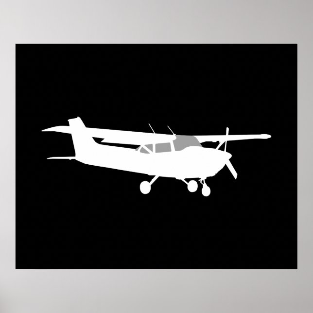 Klassiskt cessna Silhouette-flygdäck Poster (Framsidan)