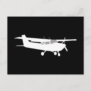 Klassiskt Cessna Silhouette-flygplan som flyger på Vykort