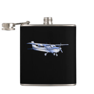 Klassiskt Cessna Silhouette med svart flyg Fickplunta