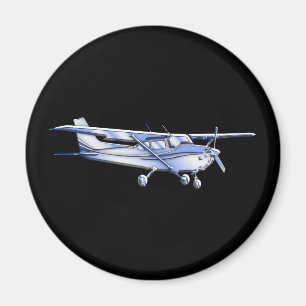Klassiskt Cessna Silhouette med svart flyg Magnet