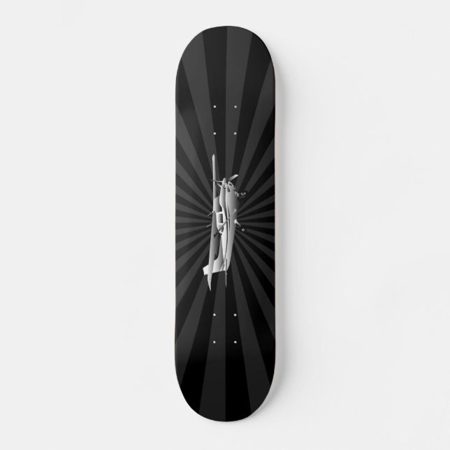 Klassiskt Cessna Silhouette Sunburst Mini Skateboard Bräda 18,5 Cm (Framsida)