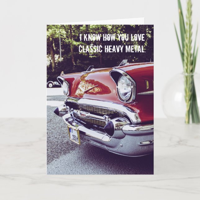 Klassiskt Chevy Heavy Metall Birthday Card Kort (Framsida)
