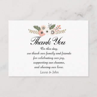 Klassiskt Chic bröllop tackkort Inbjudningar