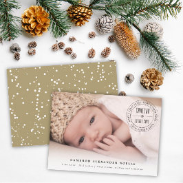 Klassiskt cirkelstämplat förseglingsfoto Baby Firs Julkort