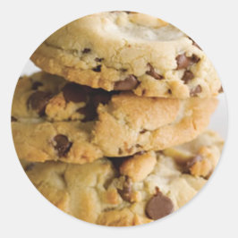 Klassiskt cirkulärt chokladmärke för cookie runt klistermärke