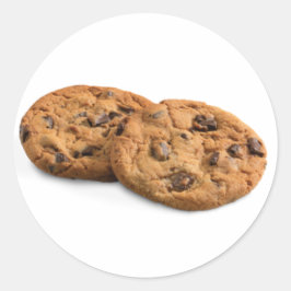 Klassiskt cirkulärt chokladmärke för cookie runt klistermärke