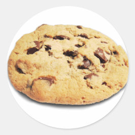 Klassiskt cirkulärt chokladmärke för cookie runt klistermärke