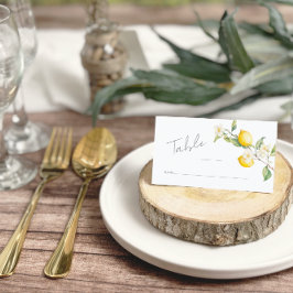 Klassiskt Citrus Lemon-Bordsnummer, sommartid Placeringskort