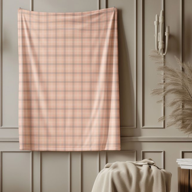 Klassiskt Coral Grått Check Blanket for Mysigt Vib Fleecefilt (Classic Coral Grey Check Blanket for Cozy Vibes)