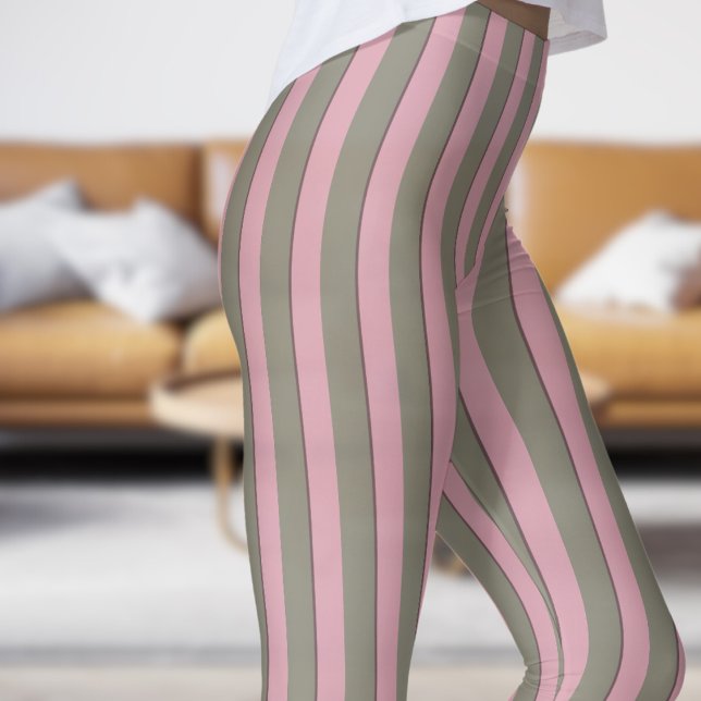 Klassiskt Corsilk och Rosa Strip Mönster Leggings (Classic Corsilk and Pink Strip Pattern Leggings)
