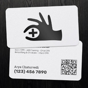 Klassiskt CPR - AHA-instruktör QR Visitkort
