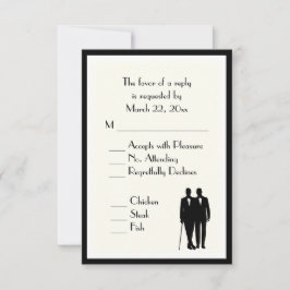 Klassiskt Cream från Groom och Groom Menu-Bröllope OSA Kort