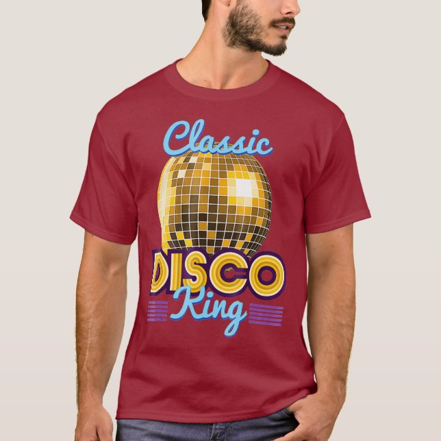 Klassiskt Disco Kung Retro 70s Dance Party Costume T Shirt (Framsida)