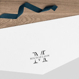 Klassiskt efternamn Monogram Självfärgande Stämpel