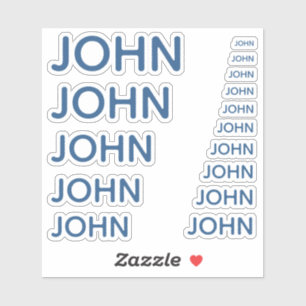 Klassiskt, eget namn 15 storlekar - enkelt John Klistermärken