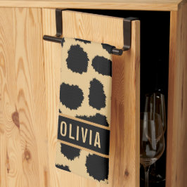 Klassiskt eget namn Cheetah Animal Print Mönster Kökshandduk