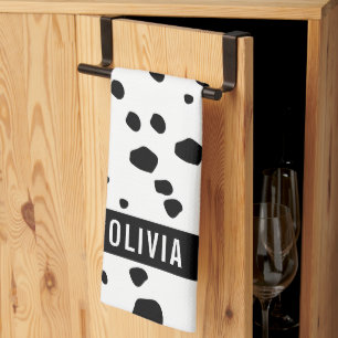 Klassiskt eget namn Dalmatian Animal Print Mönster Kökshandduk